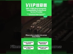 -40°C'den 85°C'ye kadar sıcaklık aralığı için metal kaplama DC EMI filtreleri