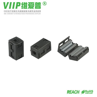Siyah 10mm Clip On Ferrit Core Paket Tipi Havacılık ve Savunma Uygulamaları İçin