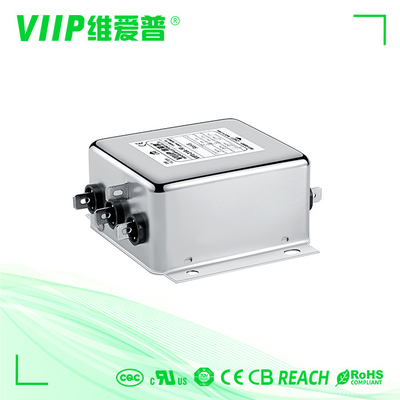 Tekstil Ekipmanları 440VAC 10A Üç Fazlı RFI Filtresi CE ROHS UL 94V-0