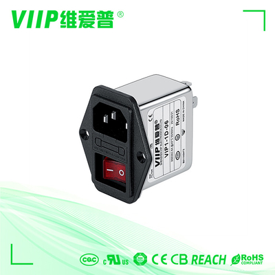 VIIP 250V IEC Gürültü Filtresi EMI Filtresi 6A Alçak Geçiren Yüzey Montajlı