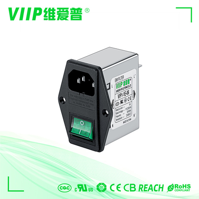 Metal Kasa IEC Soket EMI Filtre 6A AC 250V Yüzey Montajlı